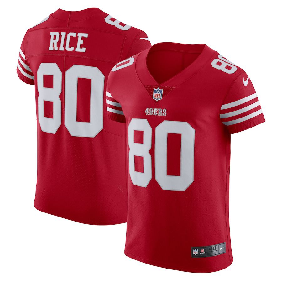 Men San Francisco 49ers #80 Jerry Rice Nike Scarlet Vapor Elite Retired Player NFL Jersey
